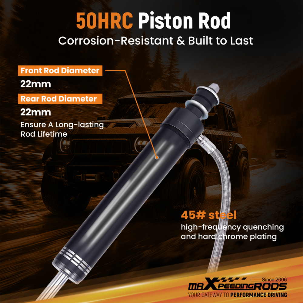 Pair Front Shocks10 Way Damper Reservoir 4-6 Lift compatible for Ram 2500 3500 94-10