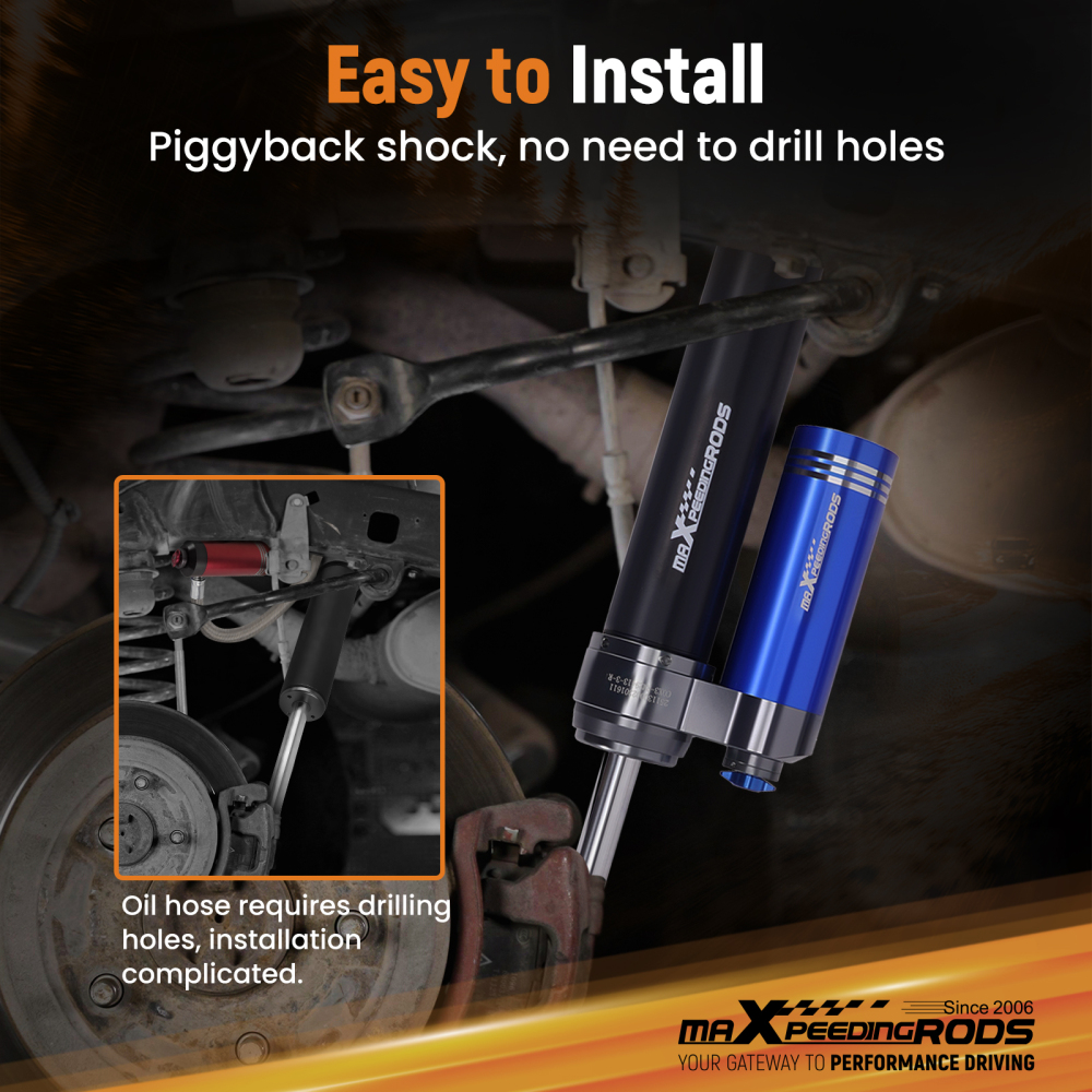 Rear Shocks w/ Reservoir 10 Way Damper compatible for Dodge Ram 2500 1994-10 4WD 5-6 Lift