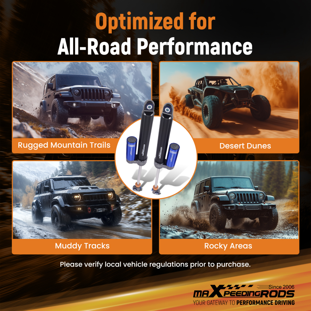 Rear Shocks w/ Reservoir 10 Way Damper compatible for Dodge Ram 2500 1994-10 4WD 5-6 Lift