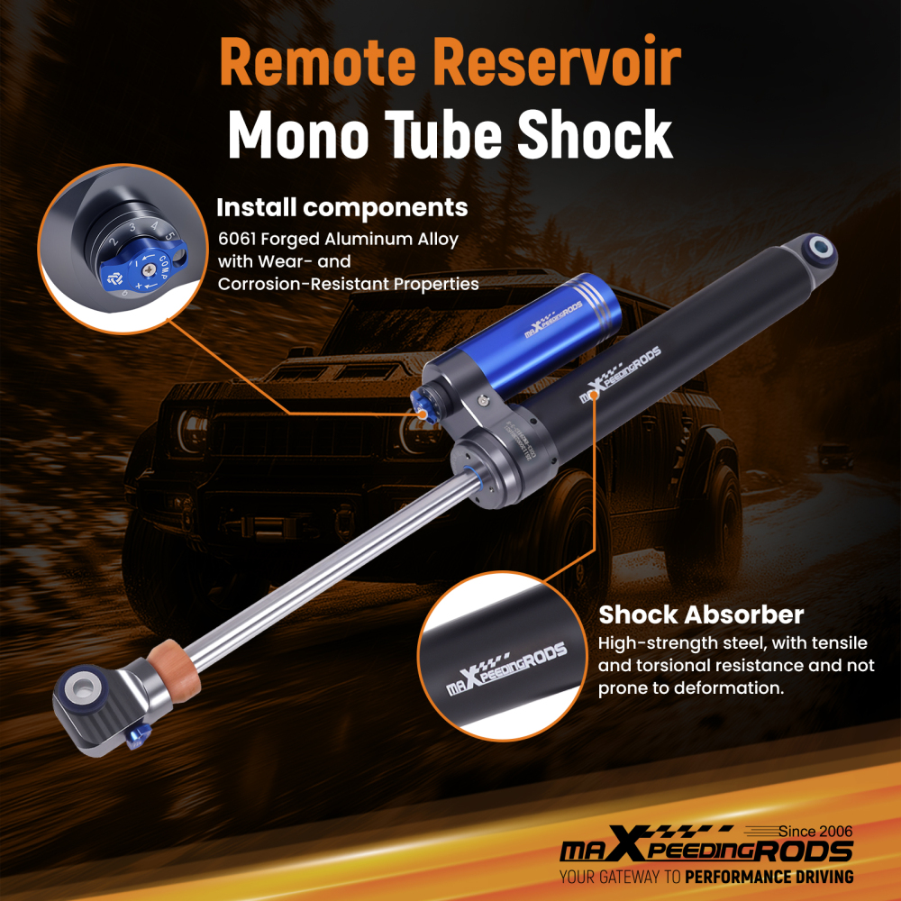 Rear Shocks w/ Reservoir 10 Way Damper compatible for Dodge Ram 2500 1994-10 4WD 5-6 Lift