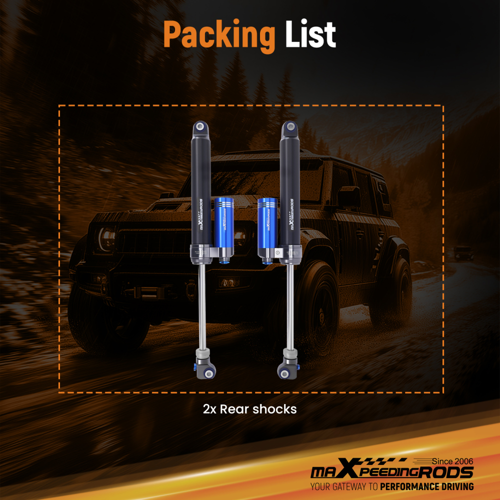 Rear Shocks w/ Reservoir 10 Way Damper compatible for Dodge Ram 2500 1994-10 4WD 5-6 Lift