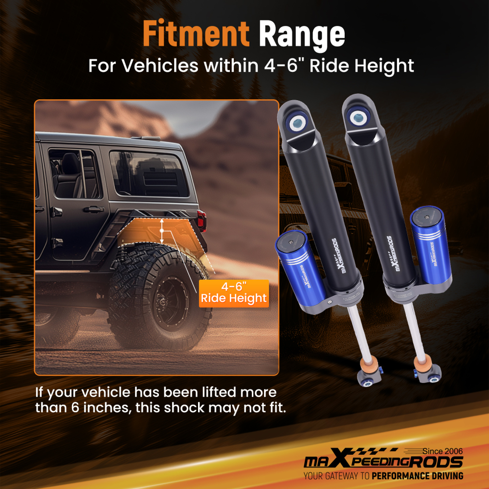 Rear Shocks w/ Reservoir 10 Way Damper compatible for Dodge Ram 2500 1994-10 4WD 5-6 Lift