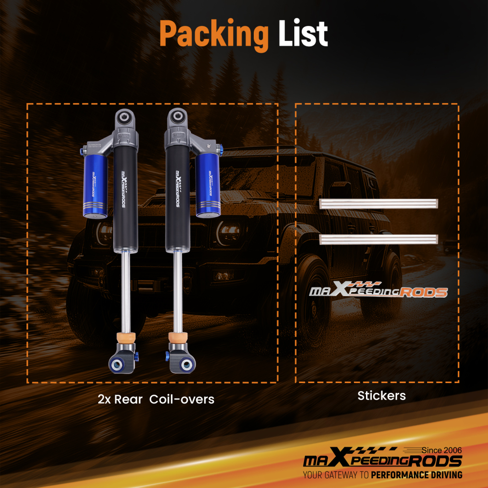 10-Way Damping Reservoir Rear Shocks Pair 0-1.5 Lift compatible for Chevy Tahoe 2007-2015