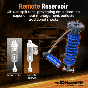Dual-Mode Adj. Reservoir Front Shocks 3 Lift compatible for Chevrolet Avalanche 2007-2013