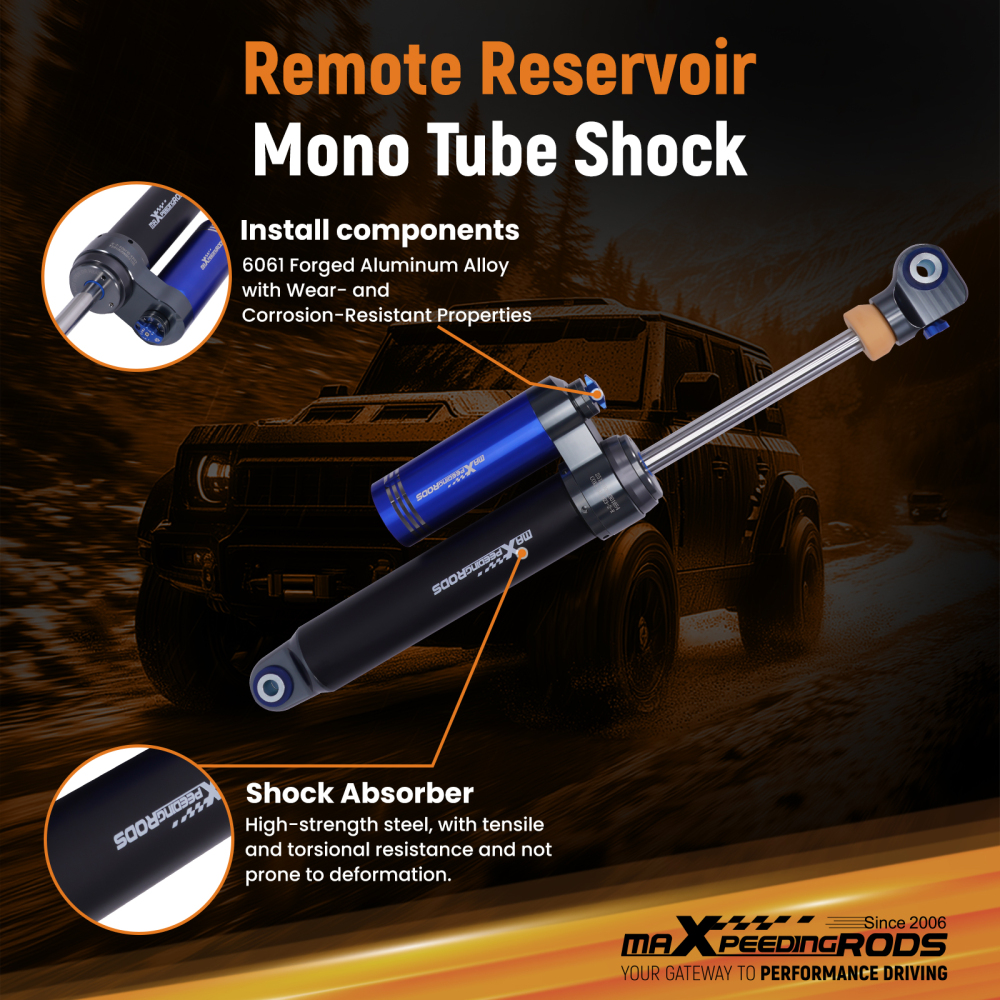 Rear Shock w/ Reservoir compatible for Chevy Silverado GMC Sierra 1500 19-25 Lifted 0-2