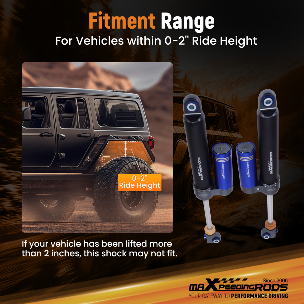 Rear Shock w/ Reservoir compatible for Chevy Silverado GMC Sierra 1500 19-25 Lifted 0-2