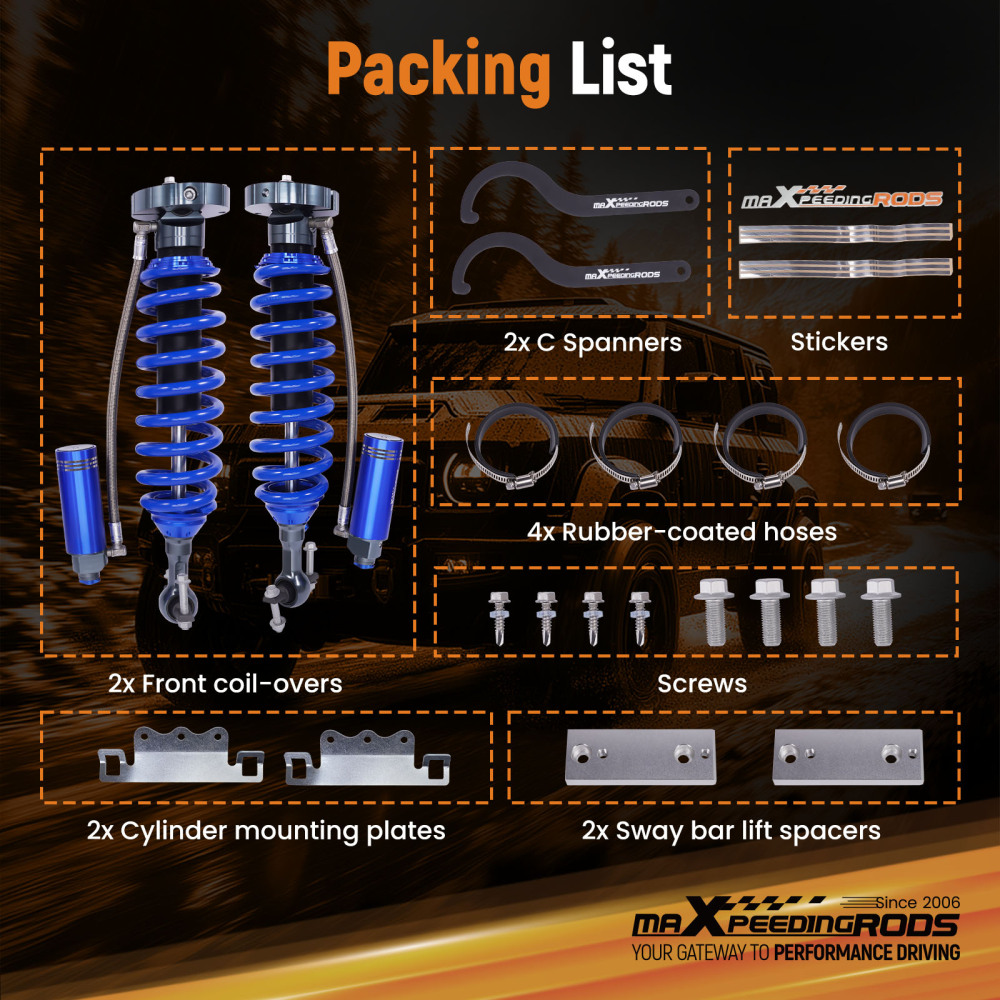 Front Shocks W/ Damper Adjustable Reservoir For 19-24 compatible for Chevy Silverado 1500