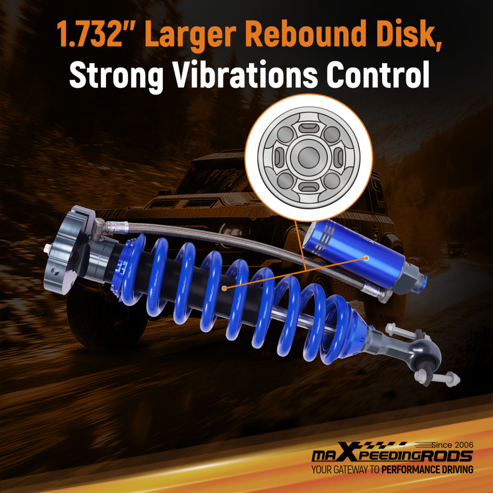 Front Shocks W/ Damper Adjustable Reservoir For 19-24 compatible for Chevy Silverado 1500