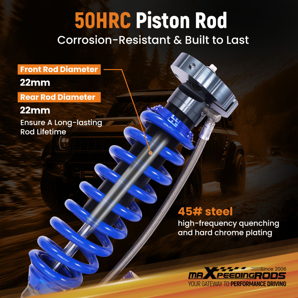 Front Shocks W/ Damper Adjustable Reservoir For 19-24 compatible for Chevy Silverado 1500