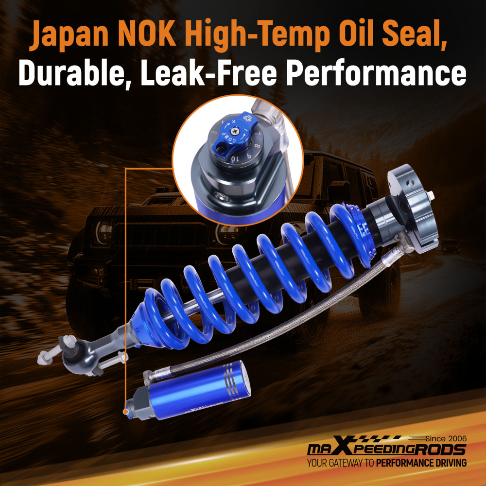 Front Shocks W/ Damper Adjustable Reservoir For 19-24 compatible for Chevy Silverado 1500