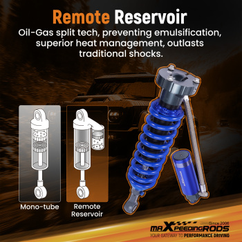 Reservoir 0-3 Lift Front Shocks 10 Way Damping Adj. Compatible for Toyota Tacoma 2005-2015