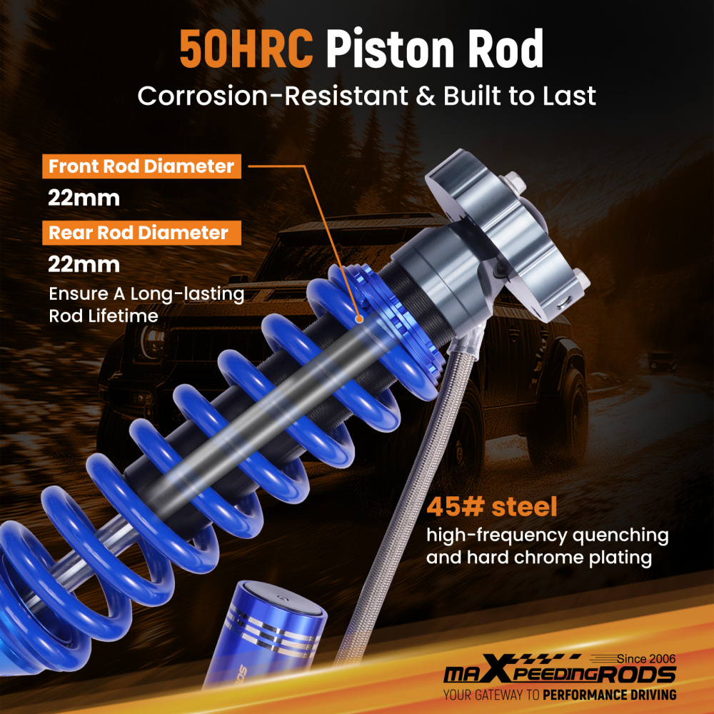 10 Way Damping Remote Front Shocks 0-3 Lift For 2005-2023 compatible for Toyota Tacoma