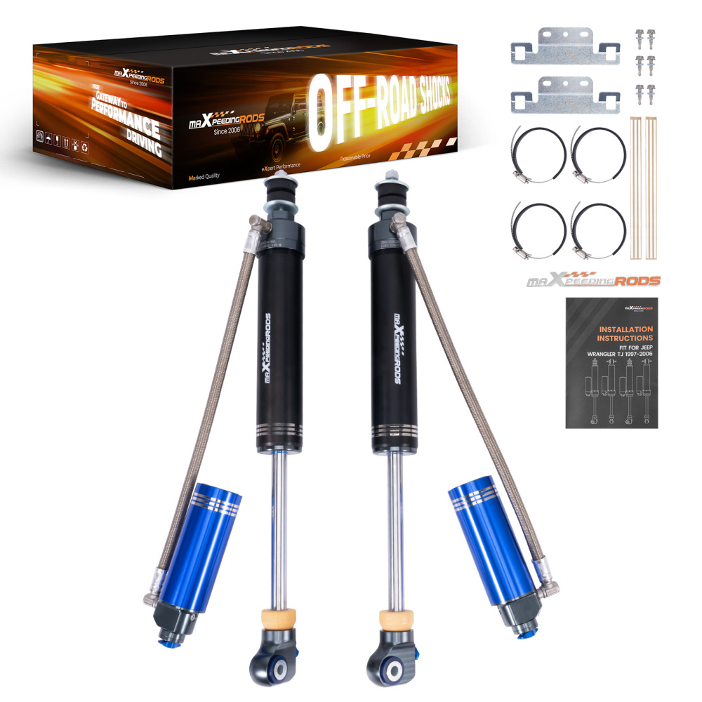 2x Rear Reservoir Shocks 10 Levels Damping For 07-21 compatible for Toyota Tundra 0-1.5 Lift