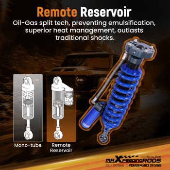Damping Adj. Reservoir 2-3 Lift Front Shocks Kit For 2007-2021 compatible for Toyota Tundra