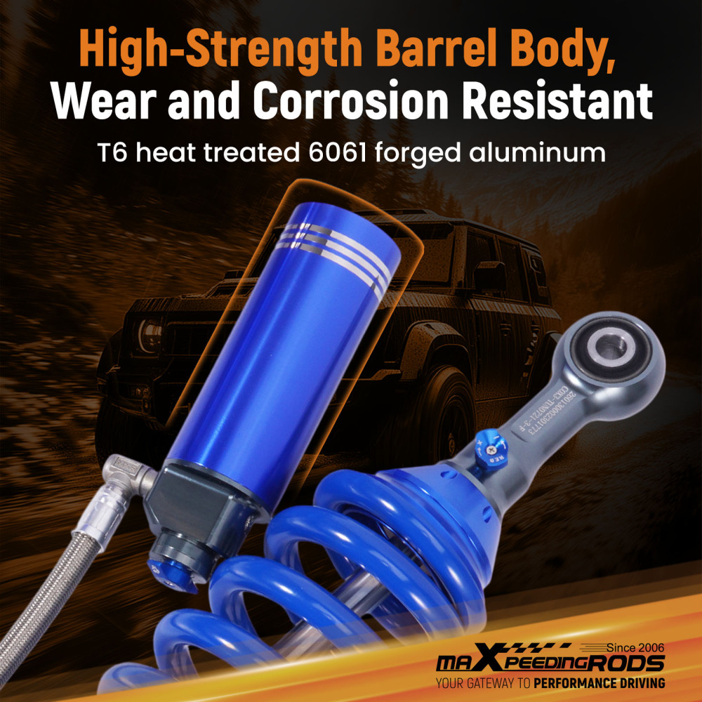Damping Adj. Reservoir 2-3 Lift Front Shocks Kit For 2007-2021 compatible for Toyota Tundra