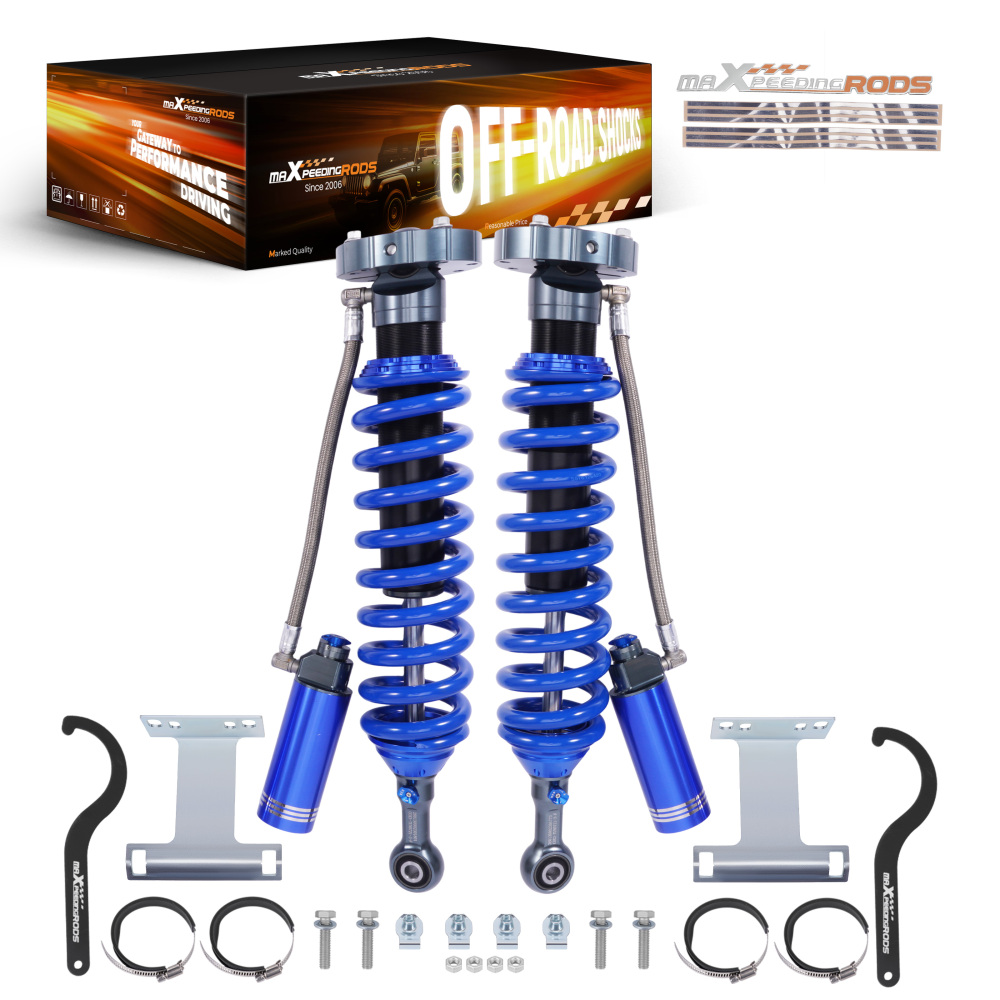 Damping Adj. Reservoir 2-3 Lift Front Shocks Kit For 2007-2021 compatible for Toyota Tundra