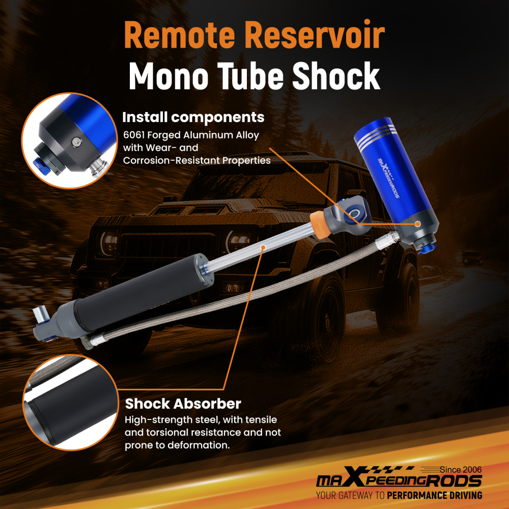MaXpeedingrods Remote Reservoir Front Shocks compatible for Jeep Wrangler JL 18-25