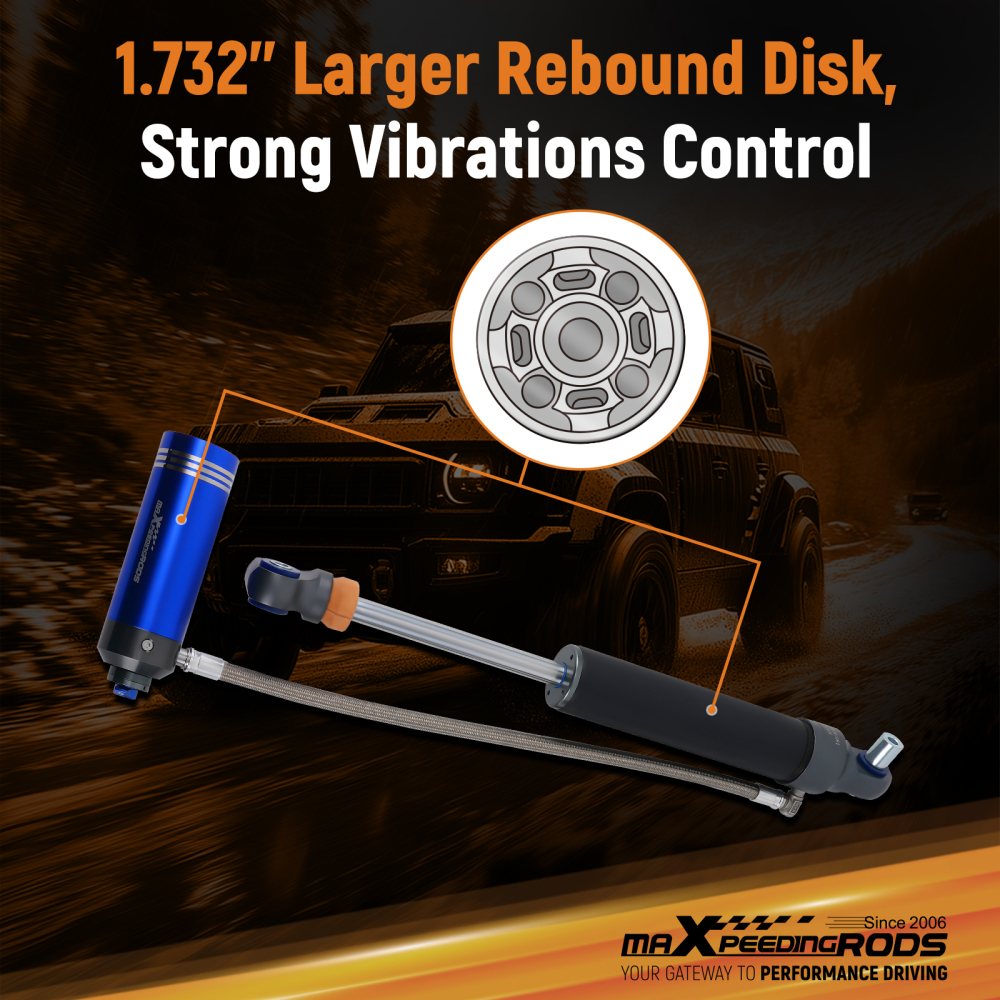 MaXpeedingrods Remote Reservoir Front Shocks compatible for Jeep Wrangler JL 18-25