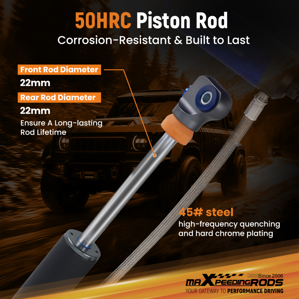 MaXpeedingrods Remote Reservoir Front Shocks compatible for Jeep Wrangler JL 18-25