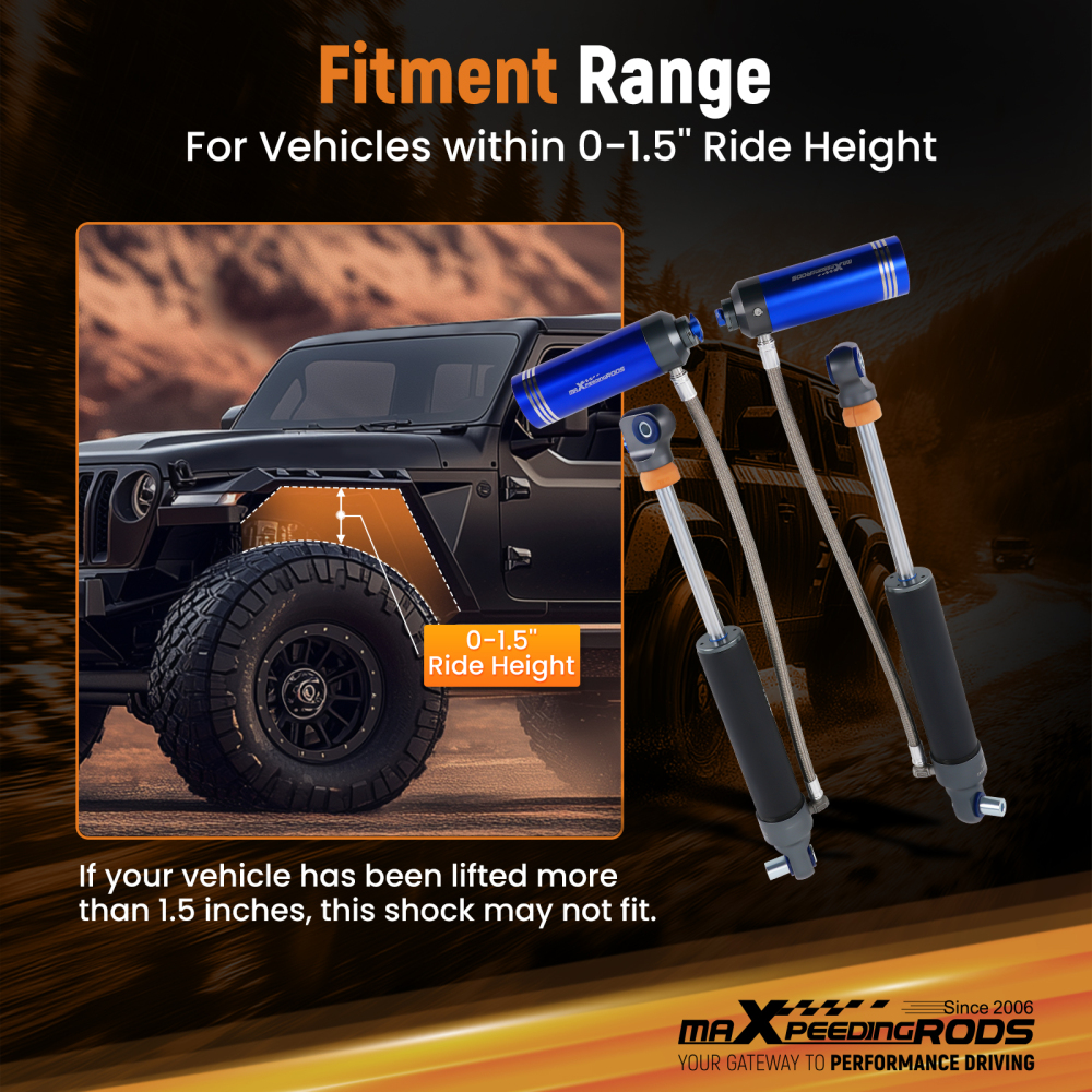 MaXpeedingrods Remote Reservoir Front Shocks compatible for Jeep Wrangler JL 18-25