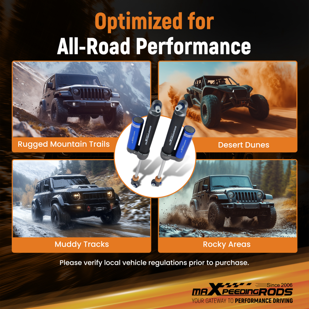 MaXpeedingrods 2x Rear Reservoir Shock compatible for Jeep Wrangler JL 18-25