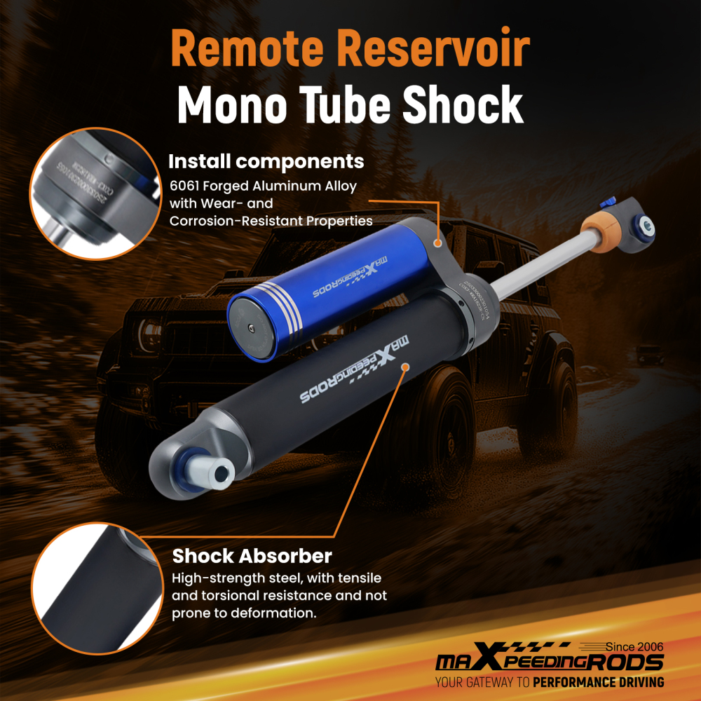 MaXpeedingrods 2x Rear Reservoir Shock compatible for Jeep Wrangler JL 18-25