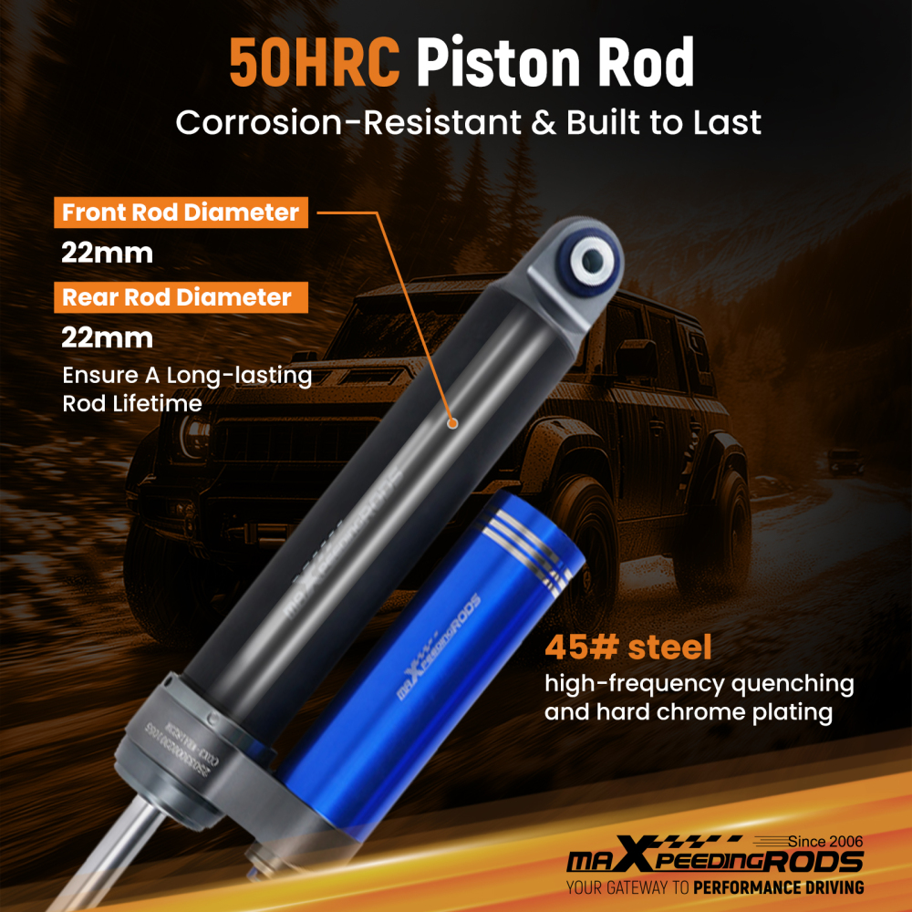 MaXpeedingrods 2x Rear Reservoir Shock compatible for Jeep Wrangler JL 18-25