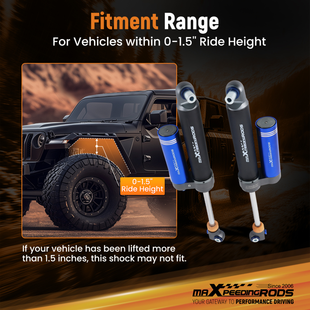 MaXpeedingrods 2x Rear Reservoir Shock compatible for Jeep Wrangler JL 18-25