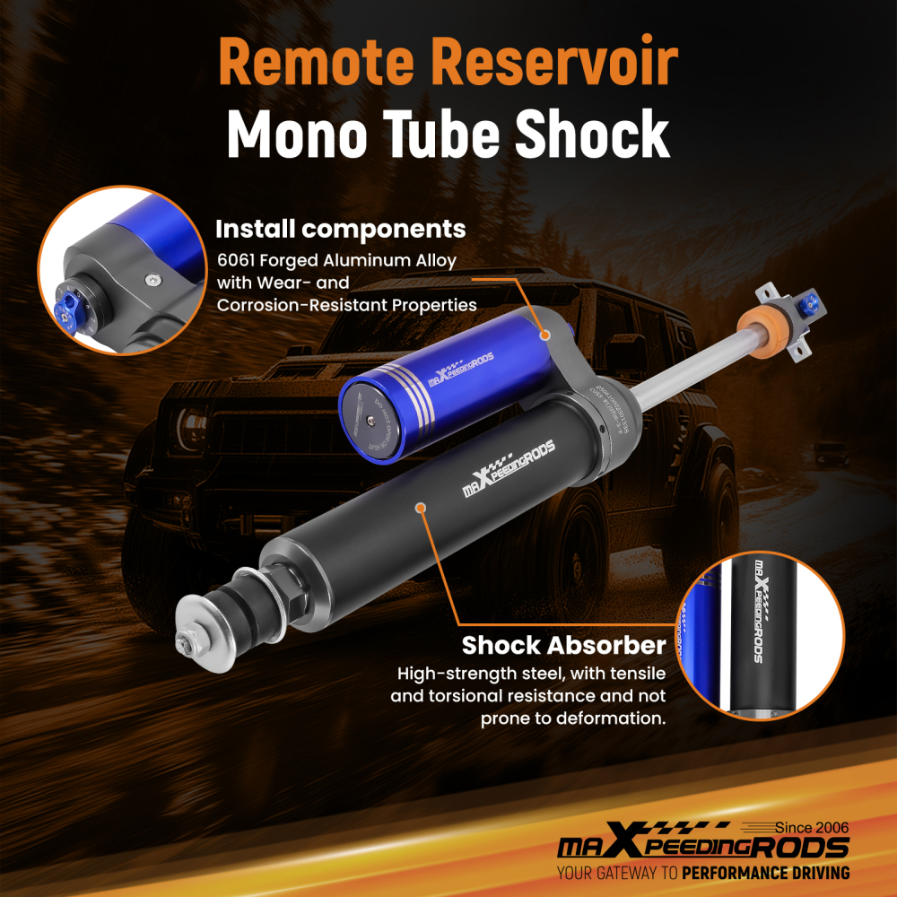 Remote Reservoir 2-3.5 Lift Rear Shocks compatible for JEEP Wrangler TJ 1997-2006