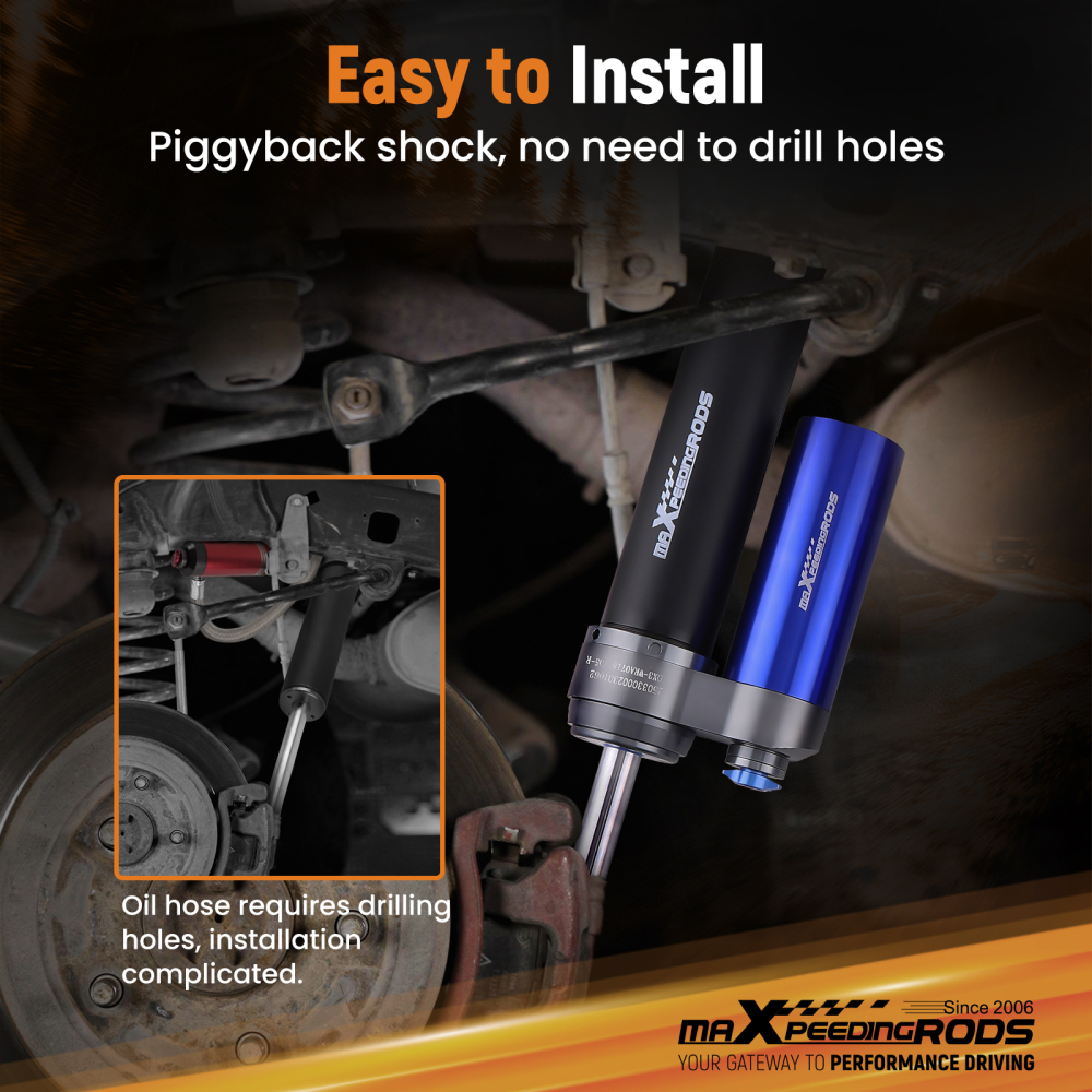 MaXpeedingrods Rear Shocks w/ Remote Reservoir For Cherokee 84-01 Wrangler 97-06