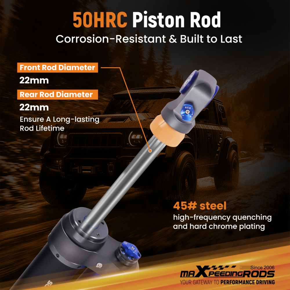 MaXpeedingrods Rear Shocks w/ Remote Reservoir For Cherokee 84-01 Wrangler 97-06