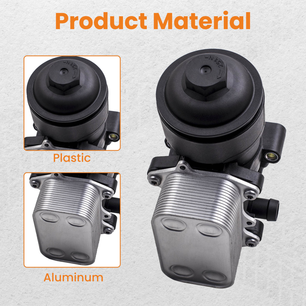 Oil Cooler housing with radiator cap gasket compatible for Audi VW Skoda 03L115389C 03L1153