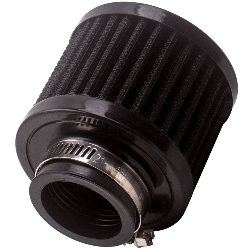 Universal Baffled Bracket Oil Catch Can 2-Port Reservoir Tank w/ Air Filter