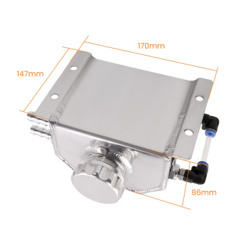 For 1L Universal Aluminum Coolant Overflow Tank + Billet Aluminum Cap 