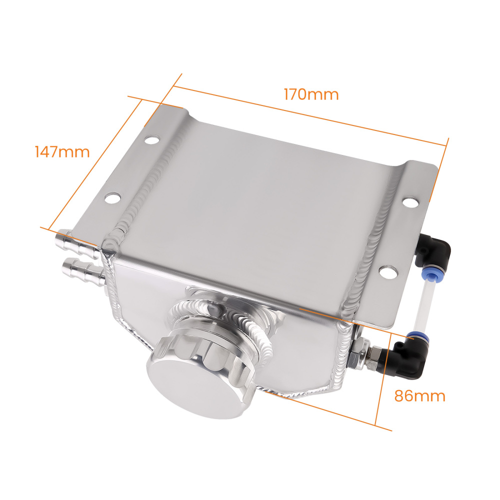 1L Aluminum Radiator Coolant Overflow Bottle Tank 12mm Water-Can Reservoir