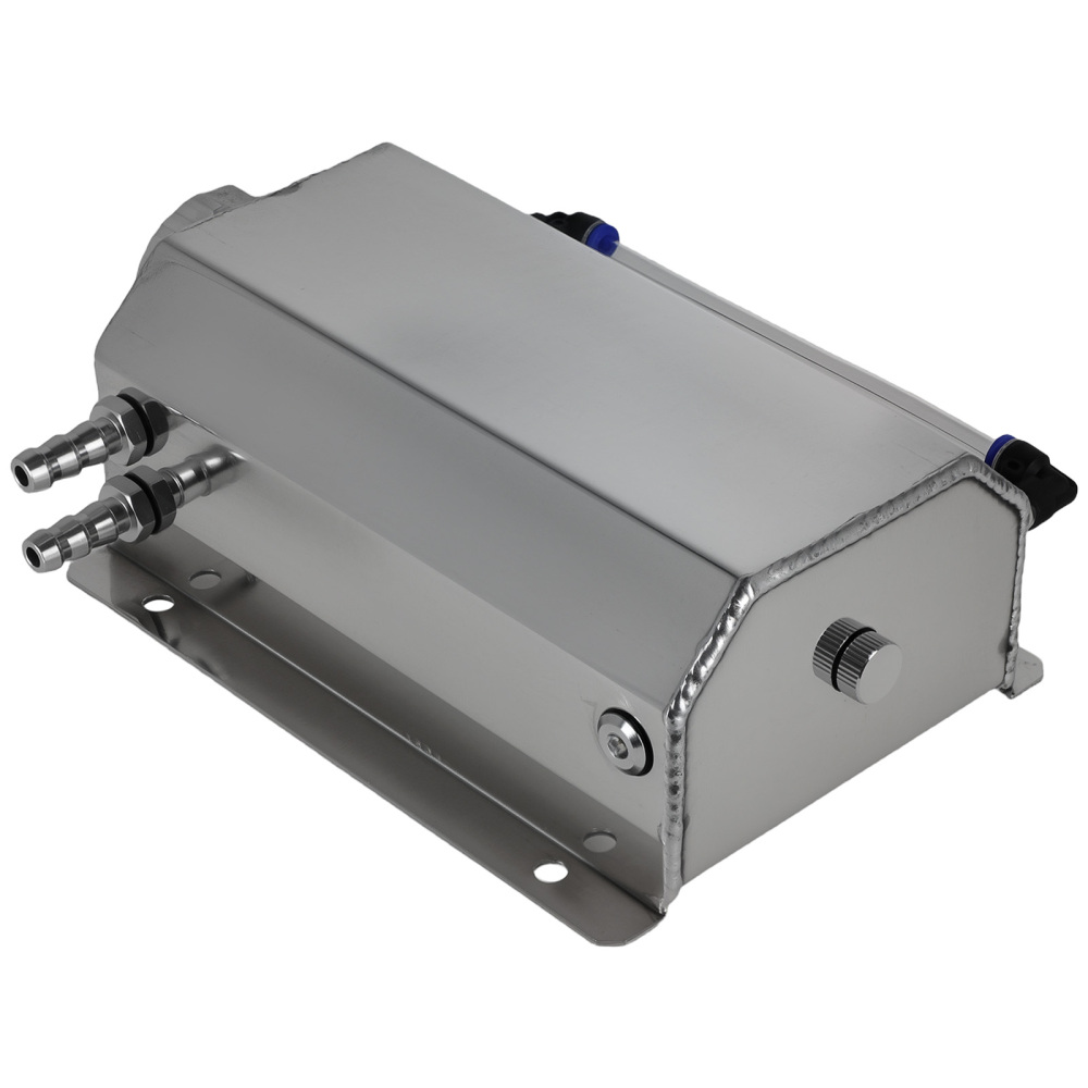 Aluminum 2L Coolant Radiator Overflow Reservoir Expansion Water Tank Sliver