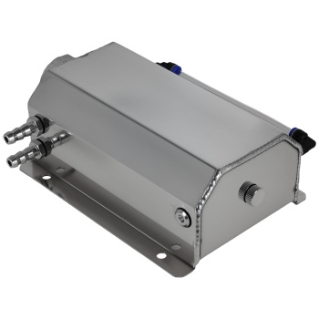 Aluminum 2L Coolant Radiator Overflow Reservoir Expansion Water Tank Sliver