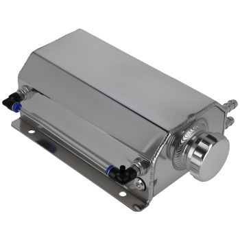 Aluminum 2L Coolant Radiator Overflow Reservoir Expansion Water Tank Sliver