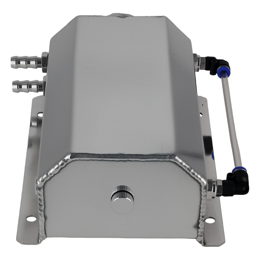 Aluminum 2L Coolant Radiator Overflow Reservoir Expansion Water Tank Sliver