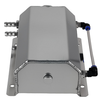 Aluminum 2L Coolant Radiator Overflow Reservoir Expansion Water Tank Sliver