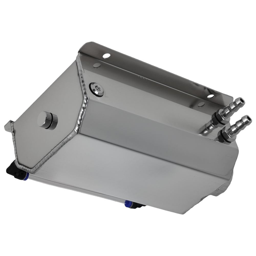 Aluminum 2L Coolant Radiator Overflow Reservoir Expansion Water Tank Sliver