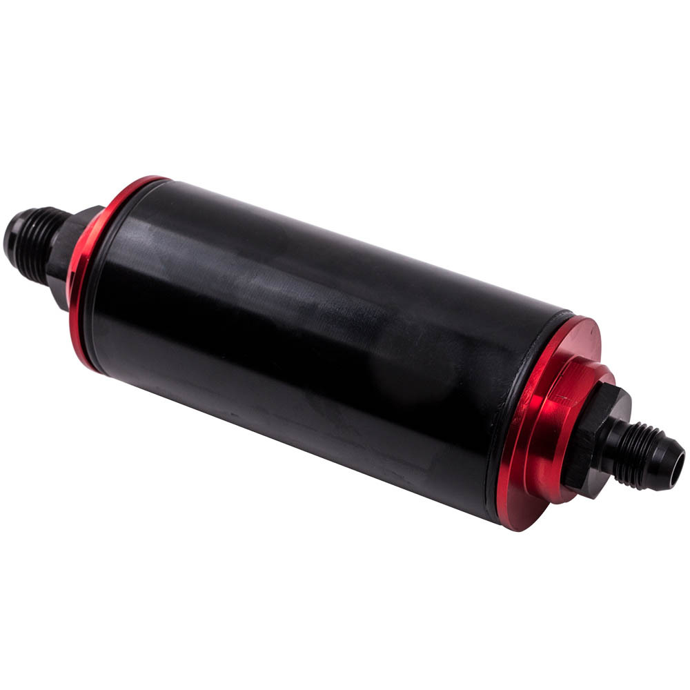 AN6 AN8 AN10 Adapters High Flow Fuel Filter 0.1mm 100 Micron Cleanable BlackRed
