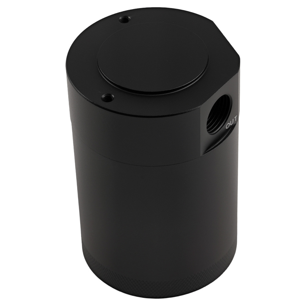 Aluminum Universal Baffled 2 Port Oil Catch Can Tank Air Oil Separator Bottle