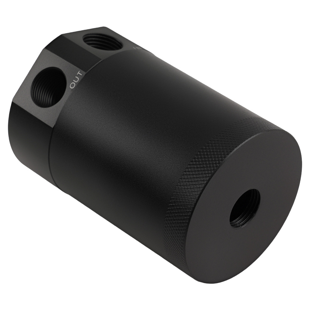 Aluminum Universal Baffled 2 Port Oil Catch Can Tank Air Oil Separator Bottle