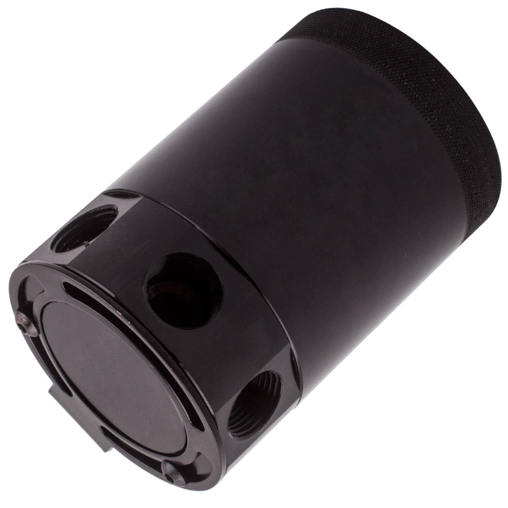 Auto Racing Baffled 3-Port Oil Catch Can/Tank/Air-Oil Separator Kit