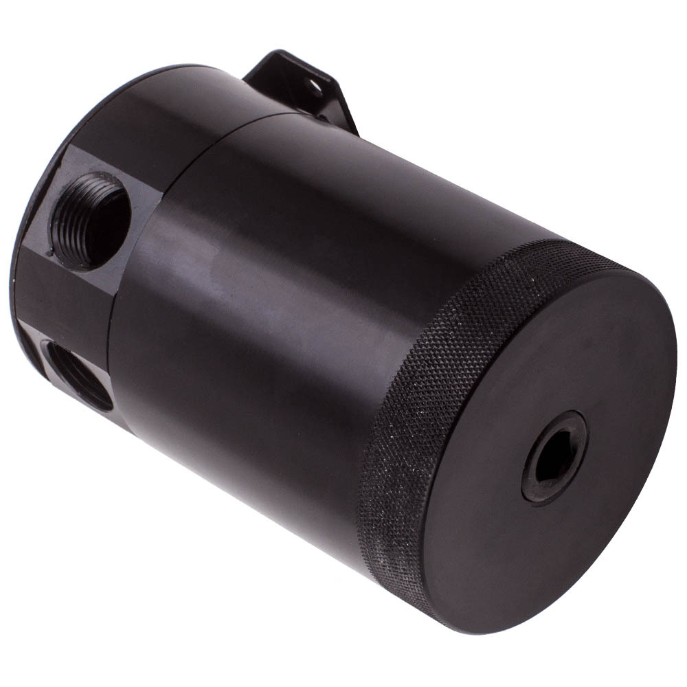 Auto Racing Baffled 3-Port Oil Catch Can/Tank/Air-Oil Separator Kit