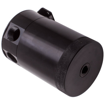 Auto Racing Baffled 3-Port Oil Catch Can/Tank/Air-Oil Separator Kit
