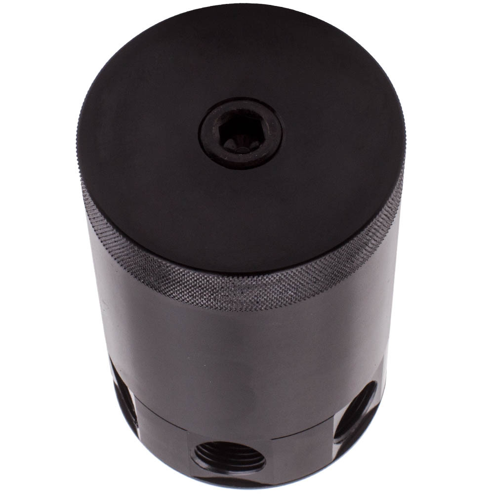 Auto Racing Baffled 3-Port Oil Catch Can/Tank/Air-Oil Separator Kit