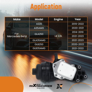 Oil Cooler Filter Housing compatible for Mercedes-Benz A220 V177 GLA250 W205 X156 270180061