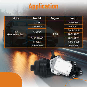 Oil Cooler Filter Housing compatible for Mercedes-Benz A220 V177 GLA250 W205 X156 270180061